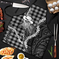 Black Hawaii Palaka Cowboy Turtle Apron Hawaiian Paniolo Puakenikeni Maile Lei