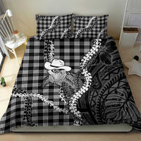 Black Hawaii Palaka Cowboy Turtle Bedding Set Hawaiian Paniolo Puakenikeni Maile Lei