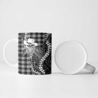 Black Hawaii Palaka Cowboy Turtle Ceramic Mug Hawaiian Paniolo Puakenikeni Maile Lei