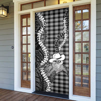 Black Hawaii Palaka Cowboy Turtle Door Cover Hawaiian Paniolo Puakenikeni Maile Lei