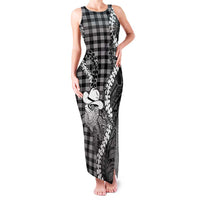 Black Hawaii Palaka Cowboy Turtle Family Matching Tank Maxi Dress and Hawaiian Shirt Hawaiian Paniolo Puakenikeni Maile Lei DT05 Mom's Dress Black - Polynesian Pride