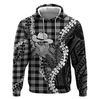 Black Hawaii Palaka Cowboy Turtle Hoodie Hawaiian Paniolo Puakenikeni Maile Lei