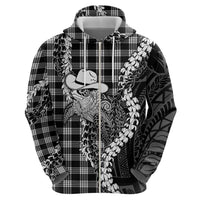 Black Hawaii Palaka Cowboy Turtle Hoodie Hawaiian Paniolo Puakenikeni Maile Lei