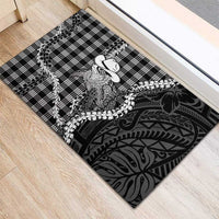 Black Hawaii Palaka Cowboy Turtle Rubber Doormat Hawaiian Paniolo Puakenikeni Maile Lei