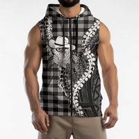 Black Hawaii Palaka Cowboy Turtle Sleeveless Zip Hoodie Hawaiian Paniolo Puakenikeni Maile Lei DT05 - Polynesian Pride