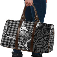 Black Hawaii Palaka Cowboy Turtle Travel Bag Hawaiian Paniolo Puakenikeni Maile Lei