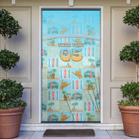 Custom Hawaii Surfing Door Cover He'e Nalu