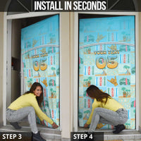 Custom Hawaii Surfing Door Cover He'e Nalu