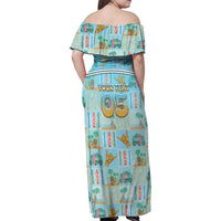 Custom Hawaii Surfing Family Matching Off Shoulder Maxi Dress and Hawaiian Shirt He'e Nalu