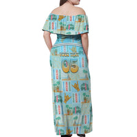 Custom Hawaii Surfing Off Shoulder Maxi Dress He'e Nalu