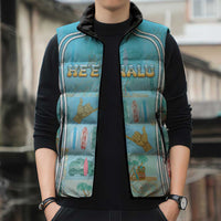 Custom Hawaii Surfing Sleeveless Puffer Jacket He'e Nalu