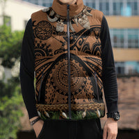 Polynesia Maui Tattoo Inspired Sleeveless Puffer Jacket Tropical Leaf Skirt Costume