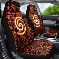Polynesia Lava Monster Cosplay Car Seat Cover Fiery Glowing Volcano Crack Pattern