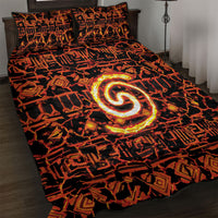 Polynesia Lava Monster Cosplay Quilt Bed Set Fiery Glowing Volcano Crack Pattern