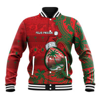 Guam Christmas Baseball Jacket Chamorro Seal Hat Santa Tribal Waves - Polynesian Pride