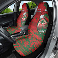 Guam Christmas Car Seat Cover Chamorro Seal Hat Santa Tribal Waves - Polynesian Pride