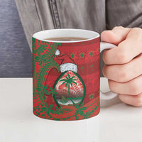 Guam Christmas Ceramic Mug Chamorro Seal Hat Santa Tribal Waves - Polynesian Pride