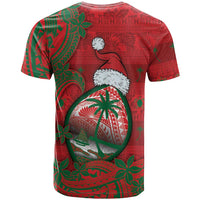 Guam Christmas T Shirt Chamorro Seal Hat Santa Tribal Waves - Polynesian Pride