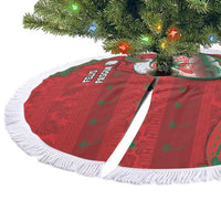 Guam Christmas Tree Skirt Chamorro Seal Hat Santa Tribal Waves - Polynesian Pride