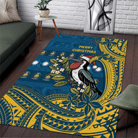 Nauru Christmas Area Rug Frigatebird Bird Santa Tribal Waves - Polynesian Pride