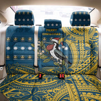Nauru Christmas Back Car Seat Cover Frigatebird Bird Santa Tribal Waves - Polynesian Pride