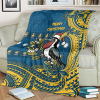 Nauru Christmas Blanket Frigatebird Bird Santa Tribal Waves - Polynesian Pride