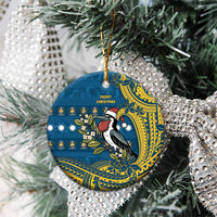 Nauru Christmas Ceramic Ornament Frigatebird Bird Santa Tribal Waves - Polynesian Pride