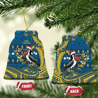 Nauru Christmas Ceramic Ornament Frigatebird Bird Santa Tribal Waves - Polynesian Pride