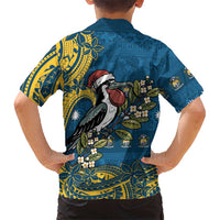 Nauru Christmas Family Matching Tank Maxi Dress and Hawaiian Shirt Frigatebird Bird Santa Tribal Waves DT05 - Polynesian Pride