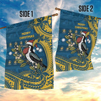 Nauru Christmas Garden Flag Frigatebird Bird Santa Tribal Waves - Polynesian Pride