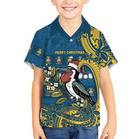 Nauru Christmas Hawaiian Shirt Frigatebird Bird Santa Tribal Waves - Polynesian Pride