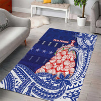 Northern Mariana Islands Christmas Area Rug Seashell Xmas Tree Tribal Waves - Polynesian Pride