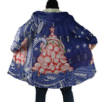 Northern Mariana Islands Christmas Cloak Seashell Xmas Tree Tribal Waves - Polynesian Pride