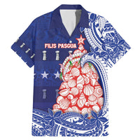 Northern Mariana Islands Christmas Family Matching Mermaid Dress and Hawaiian Shirt Seashell Xmas Tree Tribal Waves DT05 Dad's Shirt - Short Sleeve Navy - Polynesian Pride