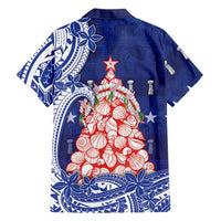 Northern Mariana Islands Christmas Family Matching Mermaid Dress and Hawaiian Shirt Seashell Xmas Tree Tribal Waves DT05 - Polynesian Pride