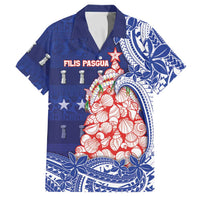 Northern Mariana Islands Christmas Family Matching Summer Maxi Dress and Hawaiian Shirt Seashell Xmas Tree Tribal Waves DT05 Dad's Shirt - Short Sleeve Navy - Polynesian Pride
