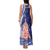 Northern Mariana Islands Christmas Family Matching Tank Maxi Dress and Hawaiian Shirt Seashell Xmas Tree Tribal Waves DT05 - Polynesian Pride