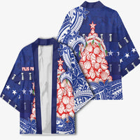 Northern Mariana Islands Christmas Kimono Seashell Xmas Tree Tribal Waves - Polynesian Pride