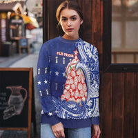 Northern Mariana Islands Christmas Ugly Christmas Sweater Seashell Xmas Tree Tribal Waves - Polynesian Pride