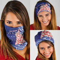 Northern Mariana Islands Christmas Neck Gaiter Seashell Xmas Tree Tribal Waves - Polynesian Pride