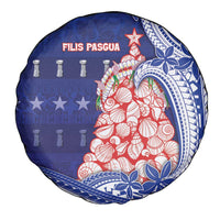 Northern Mariana Islands Christmas Spare Tire Cover Seashell Xmas Tree Tribal Waves - Polynesian Pride