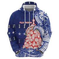 Northern Mariana Islands Christmas Zip Hoodie Seashell Xmas Tree Tribal Waves - Polynesian Pride