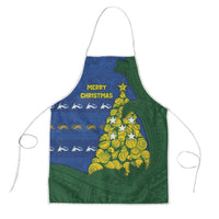 Solomon Islands Christmas Apron Seashell Xmas Tree Tribal Waves - Polynesian Pride