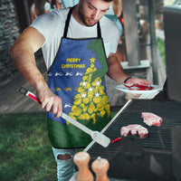 Solomon Islands Christmas Apron Seashell Xmas Tree Tribal Waves - Polynesian Pride