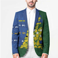 Solomon Islands Christmas Blazer Seashell Xmas Tree Tribal Waves - Polynesian Pride