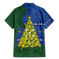 Solomon Islands Christmas Family Matching Mermaid Dress and Hawaiian Shirt Seashell Xmas Tree Tribal Waves - Polynesian Pride