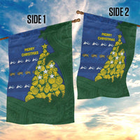 Solomon Islands Christmas Garden Flag Seashell Xmas Tree Tribal Waves - Polynesian Pride