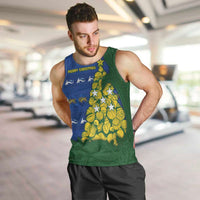 Solomon Islands Christmas Men Tank Top Seashell Xmas Tree Tribal Waves - Polynesian Pride