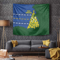 Solomon Islands Christmas Tapestry Seashell Xmas Tree Tribal Waves - Polynesian Pride