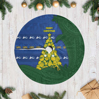 Solomon Islands Christmas Tree Skirt Seashell Xmas Tree Tribal Waves - Polynesian Pride